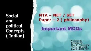 Social and political philosophy ( Indian) / important MCQs discussion / NTA NET/ SET Philosophy