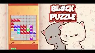 Happy funny puzzle game :  Game play Block Puzzle Jewel Crystal Cat