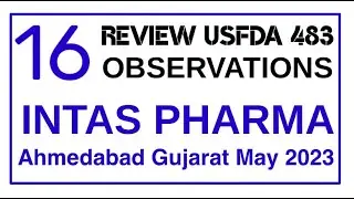 Review INTAS PHARMA || USFDA 483 Observations ||May 2023 ||