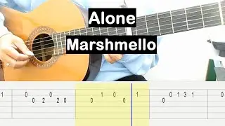 Marshmello Alone Guitar Tutorial Melody Guitar Tab Guitar Lessons for Beginners