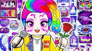 🎀Paper DIY🎀 KPOP DEMON HUNTERS RUMI Roblox Hairstyle + Skincare + Makeup Blind Bag Unboxing