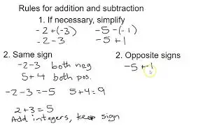 Adding and Subracting Integers without a Number Line