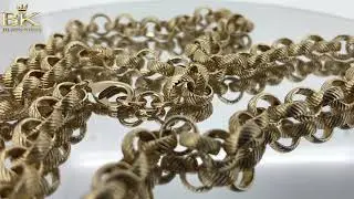 8mm Gold Lined Pattern Belcher Chain | Men's Jewelry Collection | Bling King UK