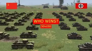 Who Wins? 50 German Light Tanks vs 50 Soviet Light Tanks | Gates of Hell