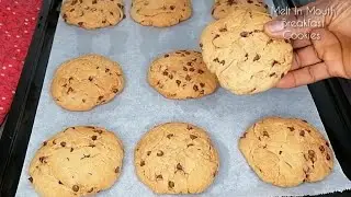 Печенье с шоколадной крошкой | Легкое, тающее во рту молочное печенье для завтрака
