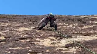 Pitch 9 of Dogma (5.11c, 15p), Mt. Wilson, Red Rocks, NV