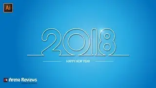 Wallpaper of Happy New Year 2018 With Blue Background Design Illustrator Tutorial