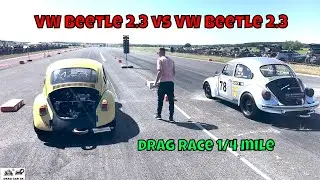 VW Beetle 2.3 oldtimer vs VW Beetle 2.3 oldtimer drag race 1/4 mile 🚦🚗 - 4K UHD