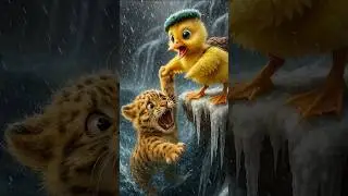 The Most Unexpected Rescue: Duckling Saves Leopard Cub 🐥✨ #DuckRescue #CuteAnimals #AnimalRescue