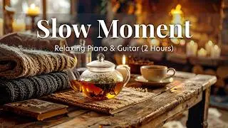 Slow Moment ☕️ Gentle Cafe Piano & Guitar | Cozy Background Music for Study, Work & Reading(2 Hours)