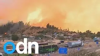 Chile forest fires: 100 houses evacuated