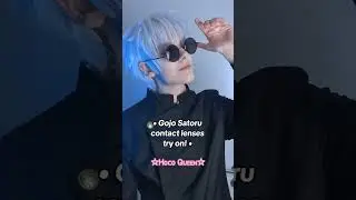 💙 Gojo Cosplay Lenses 💙 #cosplay #jjk #gojousatoru #makeup #contactlenses