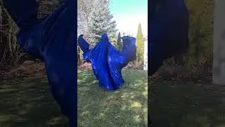 The Royal Blue Velvet Cloak with Armslits + 2 Interior Pockets