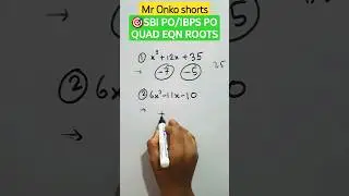 SBI PO/IBPS PO Quant questions|Quadratic equation solving #ytshorts #sbi #ibps #yt #mronkoshorts