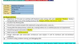 How to understand job description and make Boolean search string part 26 | database developer JD |