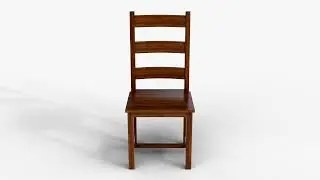 Realistic Wooden Dining Chair with Games and Renders Low-poly 3D model