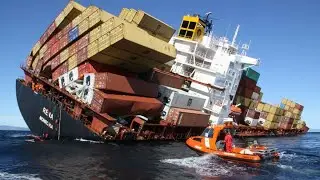 Collision container ship falling on camera 🤳 different times