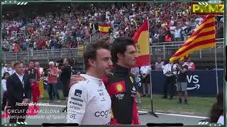 F1 Spain 2023 - Double National Anthem of Spain Performed by Laura Andres!