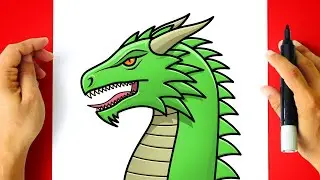 Como DESENHAR um DRAGÃO passo a passo - Cómo DIBUJAR un DRAGON fácil - [ Drawing Tutorial ]