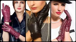Women's elegant and classic leather gloves-warm and super soft lining-black leather gloves-red-women