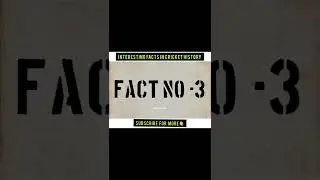 Interesting facts in cricket history|Part -1|#shorts #youtubeshorts #cricket #facts #hindi