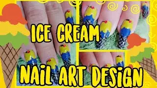 FUN SUMMER🌞simple  ICE CREAM 🍦nail art-[erayeppuXartenails] #nails #howto #nailart