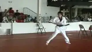 Eric Frantz performs an ad-libbed Kumdo Sword Routine