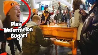 I played WATERMELON SUGAR on Piano in Public While Strangers Sing