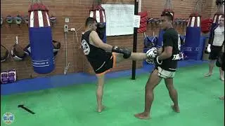 Basic catch defense against the push kick (teep)