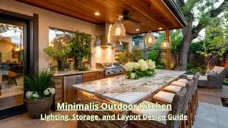 Minimalis Outdoor Kitchen with Pergola: Stylish Open-Air Cooking Inspiration