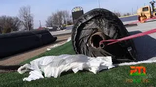 Pryor Oklahoma Softball Part 2 Laying turf and sewing it up