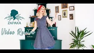 1950s Belted Vintage Dress A Line Blue Printed Flower Swing Party Dress   | Free Shipping - ZAPAKA