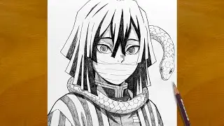 How to Draw Obanai Iguro Face & Snake &ndash; Step by Step Tutorial