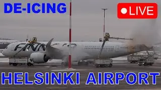 DE-ICING 🔴LIVE Helsinki Airport Plane Spotting (EFHK/HEL)
