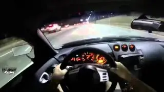 SUPERMAN SPEEDING THROUGH HEAVY TRAFFIC - 350z STREET RACING!