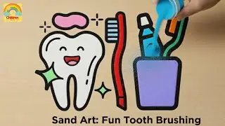Sand Painting for Kids: Fun Tooth Brushing | Learn Healthy Habits with Cute Tooth Art