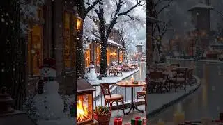 Winter Coffee Shop with Warm Fireplace Ambience 🔥 Smooth Jazz Piano Music for Holiday Retreat