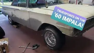 1960 Impala Gets TrueSpoke Wire Wheels Mounted Up!