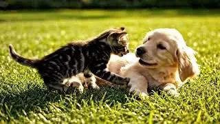 Video Anak Anjing dan Kucing Lucu