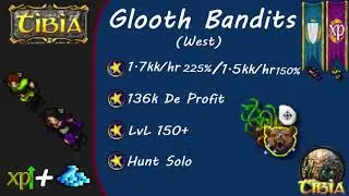 Hunt Druid/ED [150+] - GLOOTH BANDIT WEST! - Exp : 1,7KK e 136K Profit Hora - 50 Charm Points
