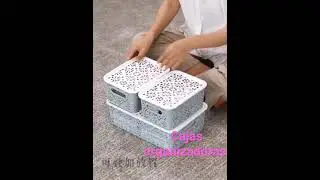 Cajas 📦 Organizadoras de pl&aacute;stico con tapa apilables! Caladas!