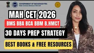 MAH CET 2026| BEST BOOKS | 30 days SELF PREPERATION STRATEGY | BMS BBA BCA BBM