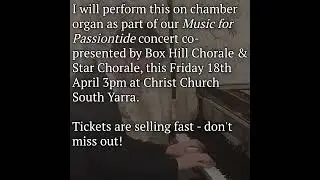 Concert promo 18/4: Music for Passiontide (Bach BWV 718)