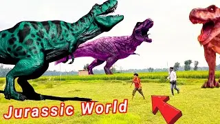 Jurassic World Scariest Dinosaur Attack || T-rex Dangerous Dinosaur Attack In Village #dinosaur