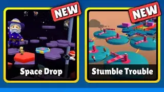 2 NEW MAPS - Stumble Guys SPACE DROP & STUMBLE TROUBLE
