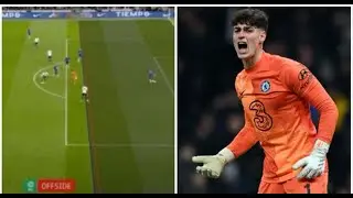 kepa Arrizabalaga crazy 200IQ offside trap