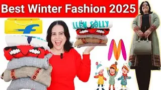 Flipkart & Myntra Winter Haul 2025 | Stylish Long Sweaters & Dresses | H&M Picks 🔥