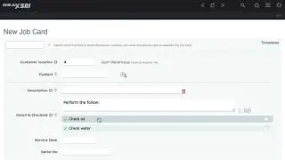 Orax SDI Job Card overview