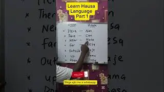 Learn Hausa Language  Part 1| Learn How to Say 