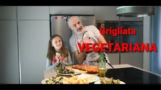 BBQ Grigliata vegetariana, come grigliare verdura e formaggio alla brace sul barbecue.